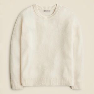 J. Crew Women's Relaxed Crewneck Sweater XS Cream 100% Wool Coastal Fisherman